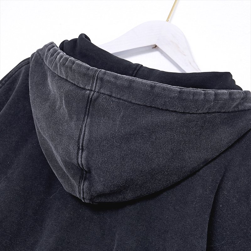 Custom Vintage Oversized 100% Cotton Women's Acid Wash Distressed Hoodie and Straight Leg Pants Women Sweat Suit Sets