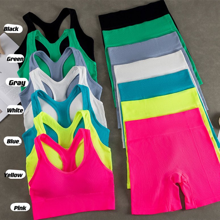 2023 New Arrival New Seamless Yoga Set Women Sports Wear Workout Women Push up Gym Sets Shorts set