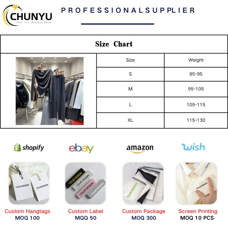 Wholesale 2024 Spring New Solid Color Irregular Waist T-shirt High Waist Loose Straight Leg Casual Pants Women's Set