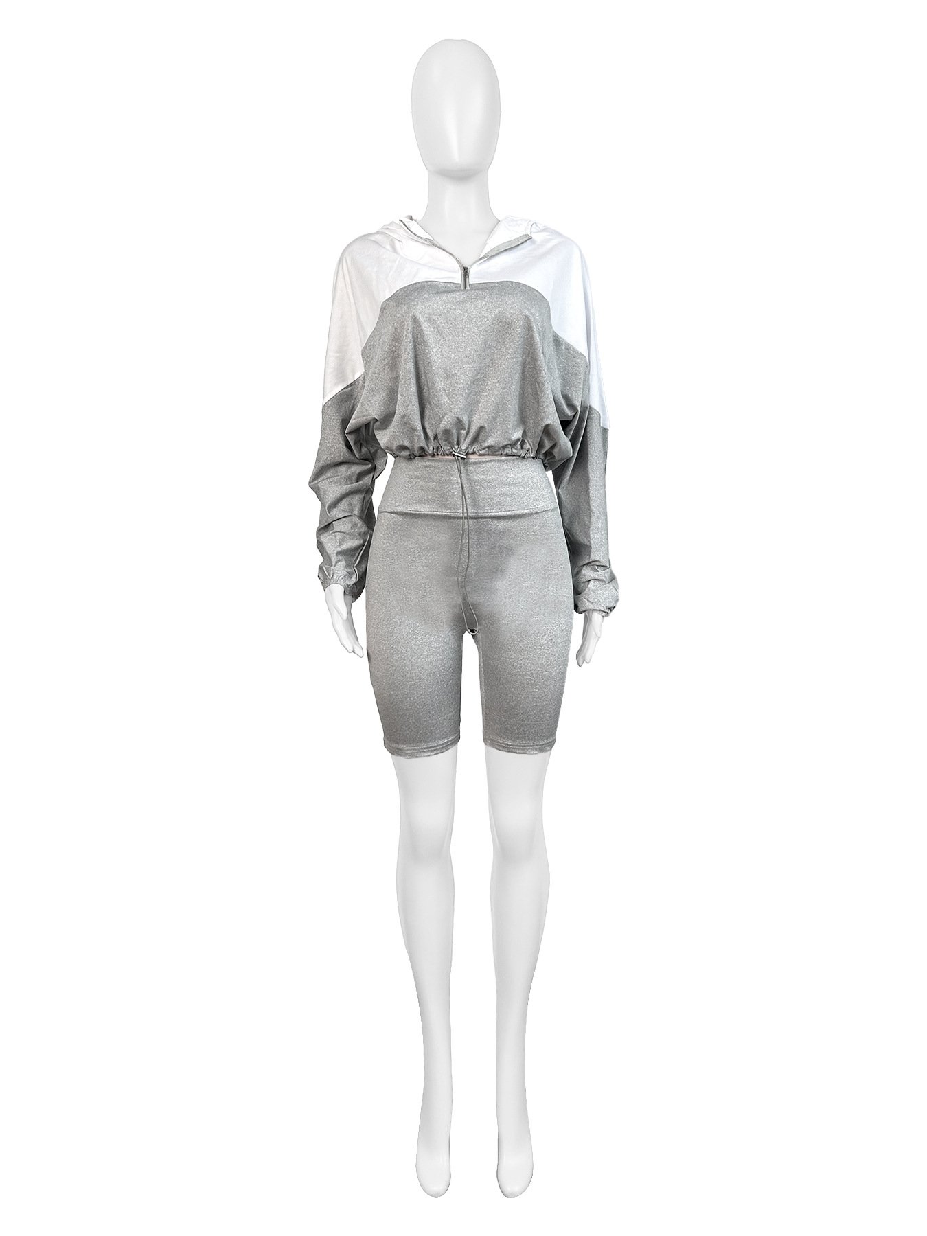 New Trendy Women's Jogger Sets Crop Hooded Jacket And Shorts 2 Pieces Sweatsuit Casual Jogger Two Piece Set Women Outfits