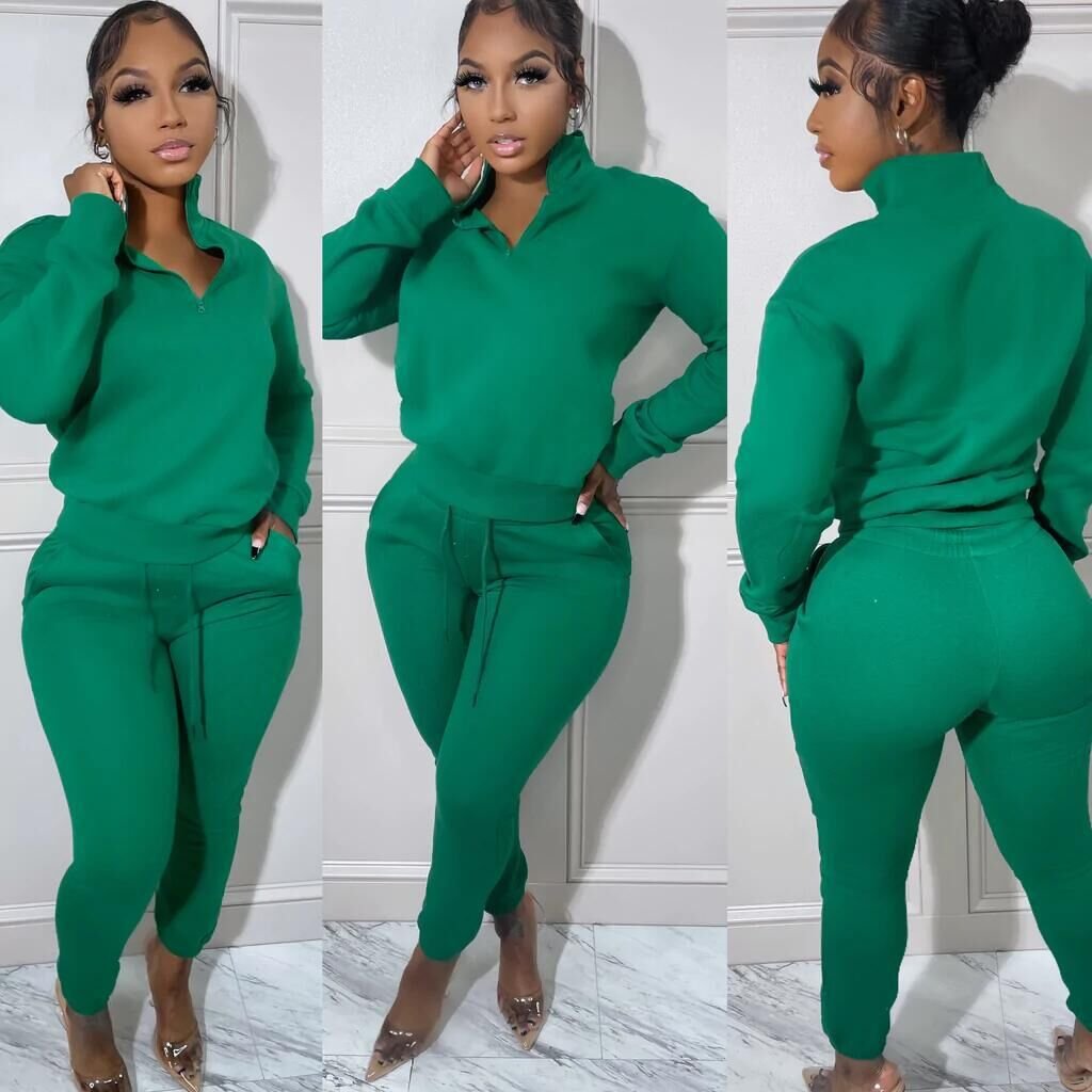 Manufacturer Blank Stand Collar Zip Tracksuits Two Piece High Quality Custom 3d Puff Printing Logo Gym Jogger Women'S Sets