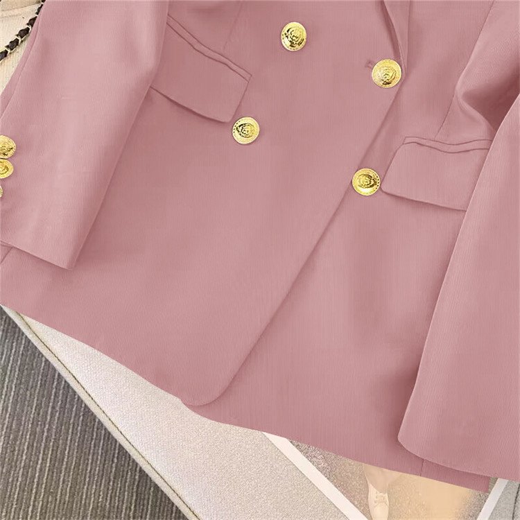 Hot Sale Women Ladies Office Suits Double Breasted Suit Casual Spring Autumn Two-piece Women Suit