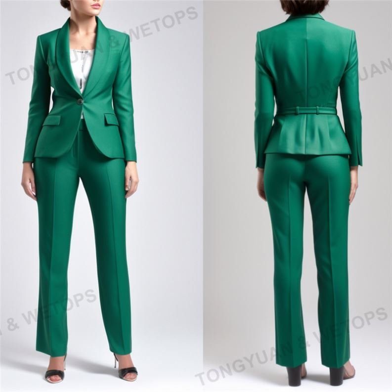 Plus Size Fashion 2 Pieces Suit Set Pant Suit High Quality Office Blazers Ladies Women Formal Suits