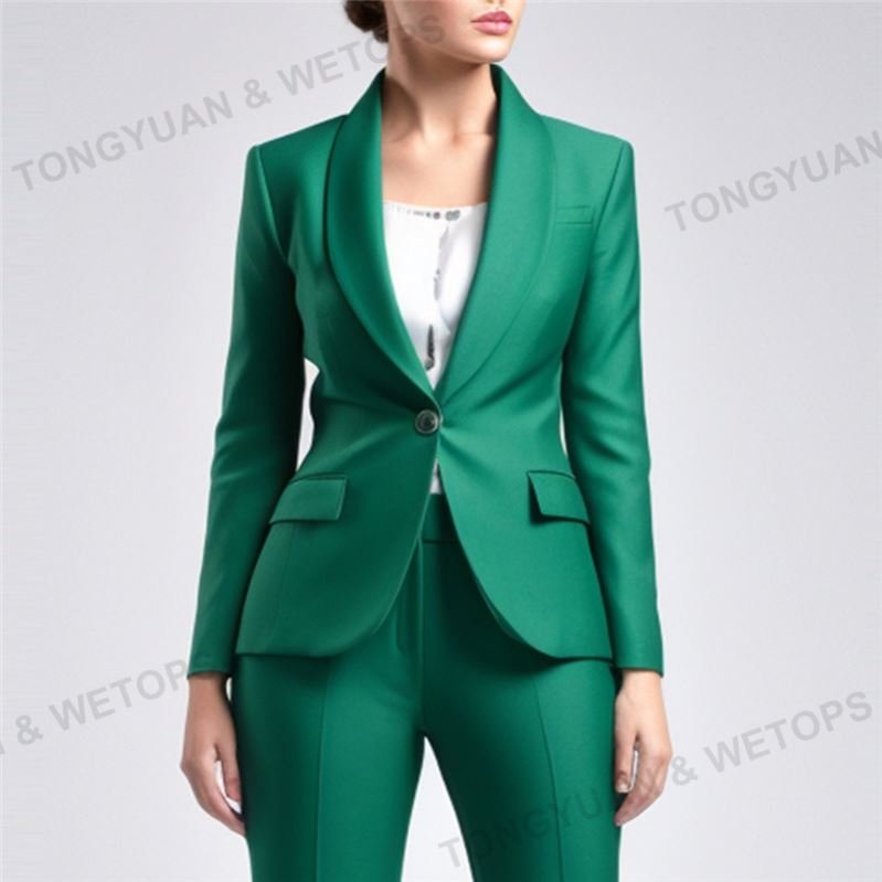 Plus Size Fashion 2 Pieces Suit Set Pant Suit High Quality Office Blazers Ladies Women Formal Suits