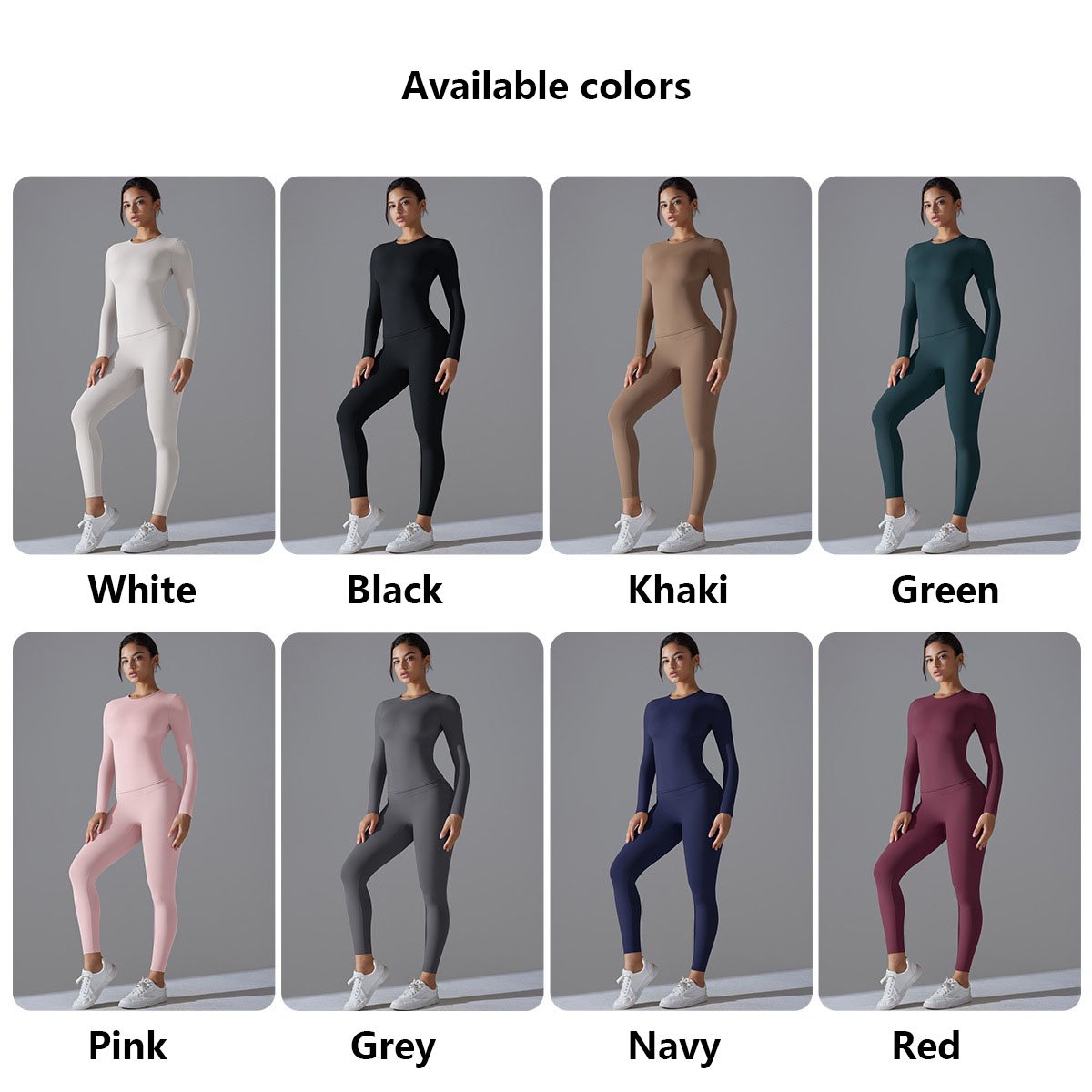 XW-6662+6618 Leggings And Long Sleeve Shirt Women's Sets Strength Training Sportswear Round Neckline High Waist Yoga Set