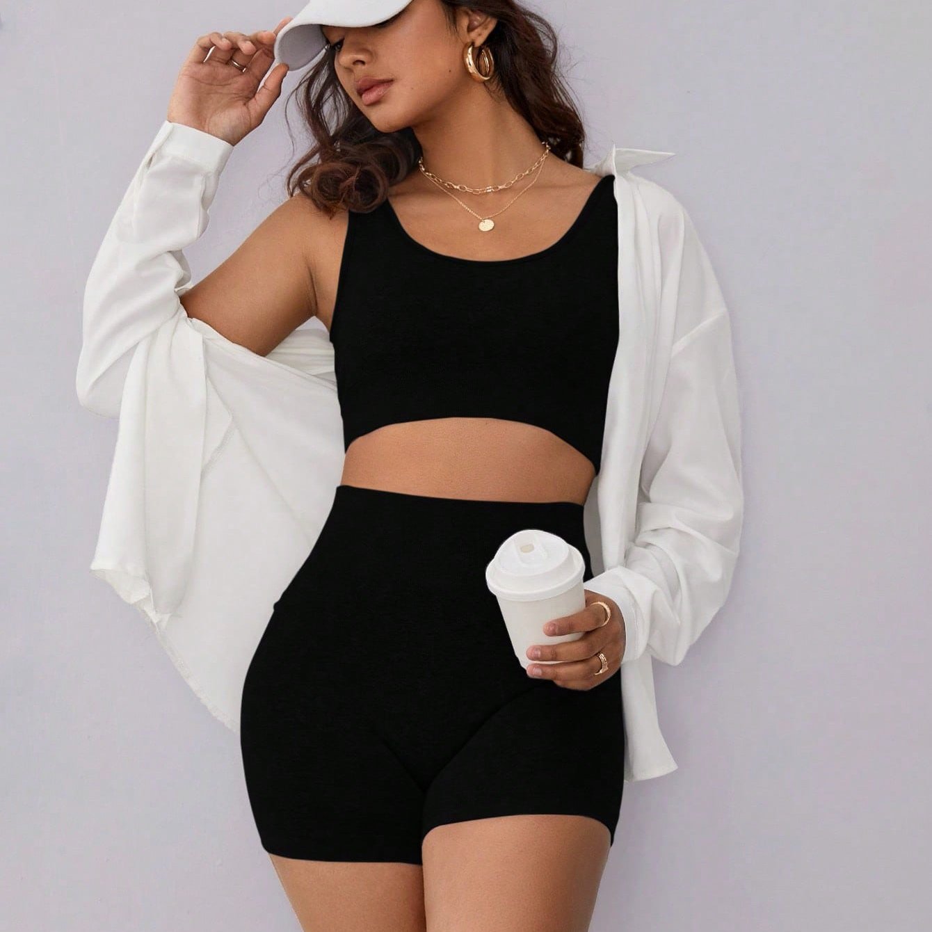 Custom logo Athletic suits High Waist Fitness shorts workout sets for women sportswear wholesale sports set