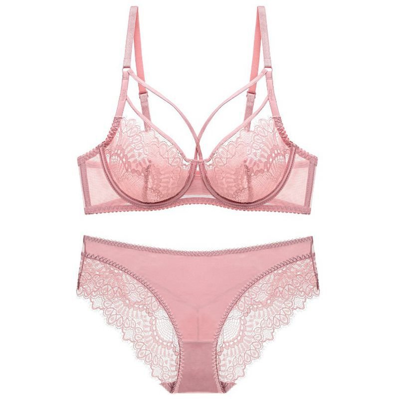Wholesale women breathable lace bra set Women Panties bra set Two Piece bra and panties Sets