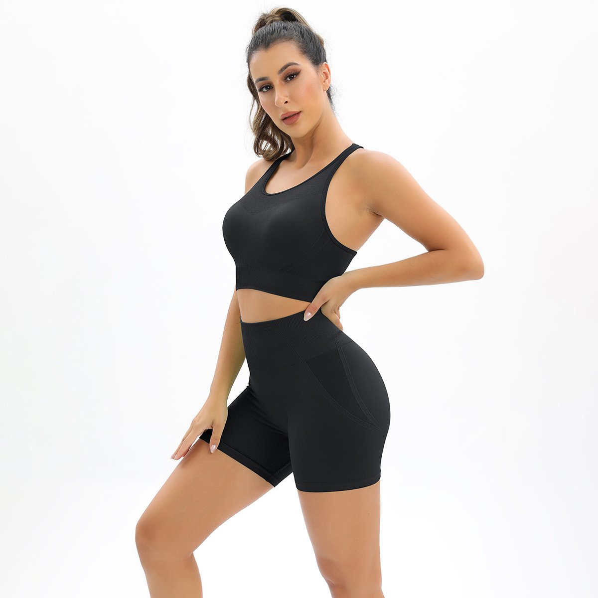 Custom LOGO 4 Pcs Suit Sports Clothes Women's Athletics Fitness Yoga Wear Workout Clothing Yoga Sets For Woman Gym Fitness Sets