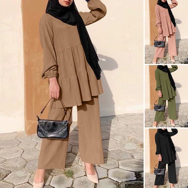 Boutique Wholesale 2024 Autumn New Fashionable and Elegant Shirt Casual Wide Leg Pants Solid Color Women's Set
