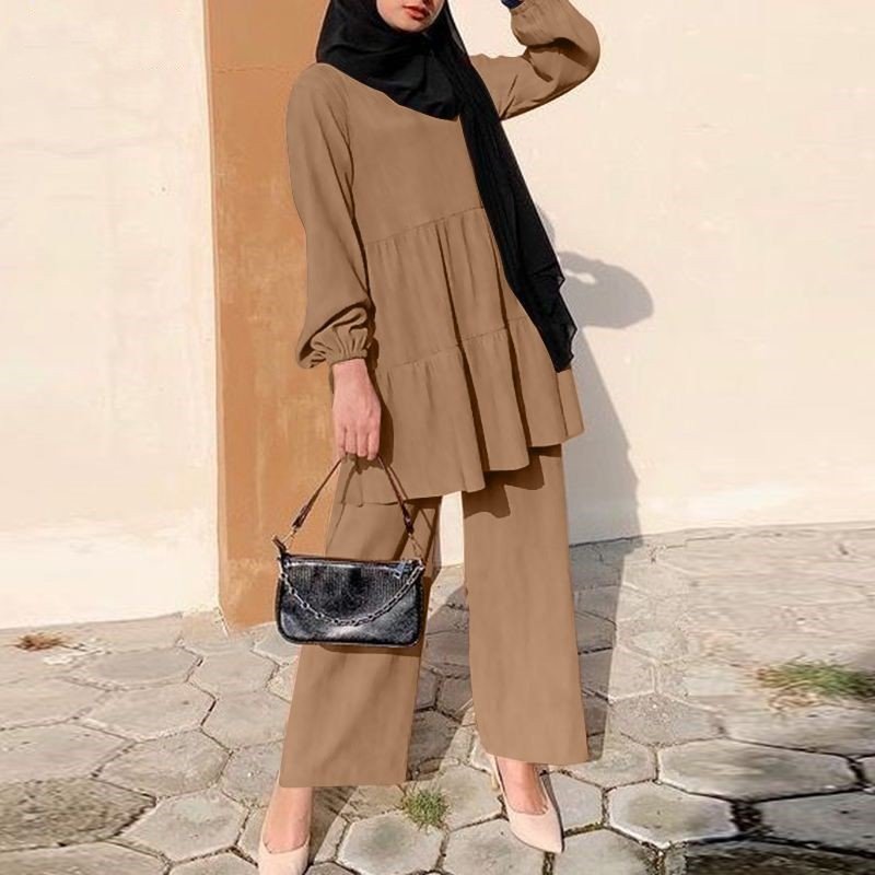 Boutique Wholesale 2024 Autumn New Fashionable and Elegant Shirt Casual Wide Leg Pants Solid Color Women's Set