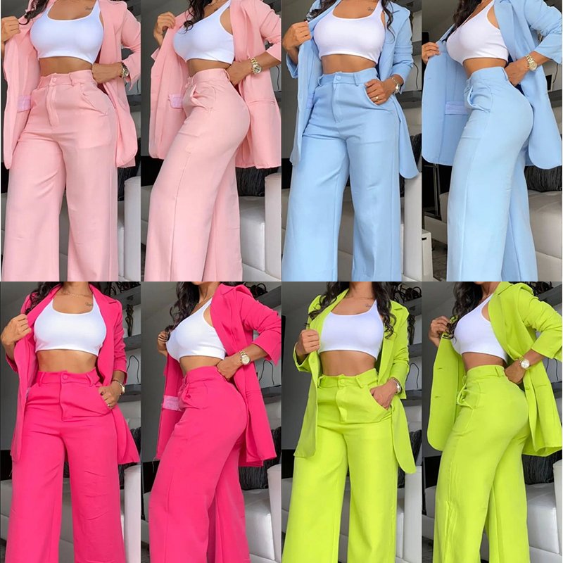 Hot Selling Two Piece Ladies Suits Office Wear Blazer Set For Women Business Suits Set For Women Blazer And Pants Set