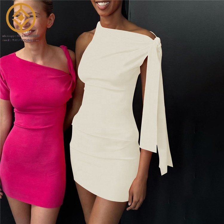 H616614A Summer 2024 New Women's Two Piece Skirt Set Fashion Lace-Up Sleeveless Top Slim Short Skirt Suit For Lady Women