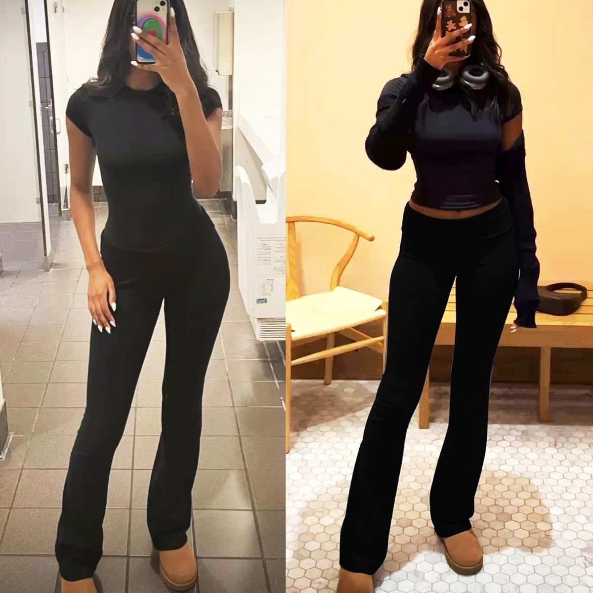 OEM Loungewear Women Sets Two Piece Set Women Clothing Autumn Wide Long Leggings Flared Pants And Top T Shirt Set For Women