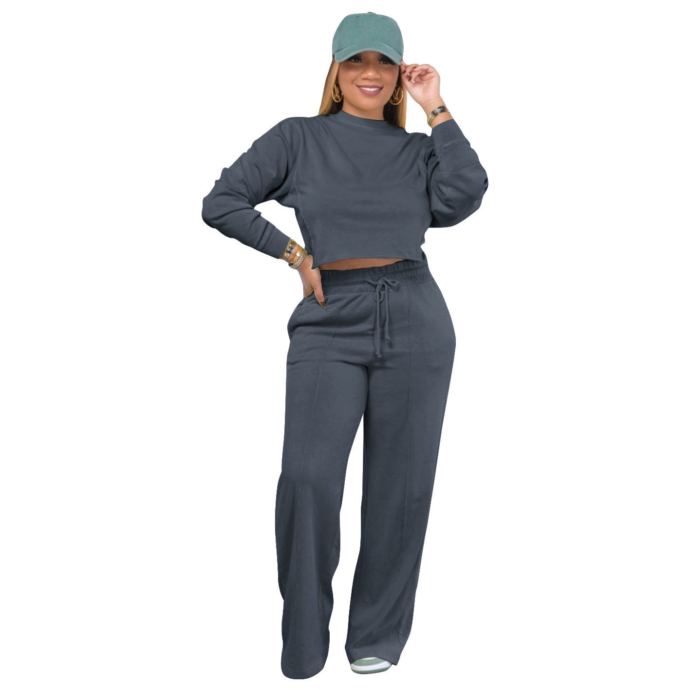 Manufacturer Autumn Winter Heavy Tracksuits Plus Size 2 Piece Jogger Custom Embroidery Logo Leisure Outfits Sexy Women'S Sets
