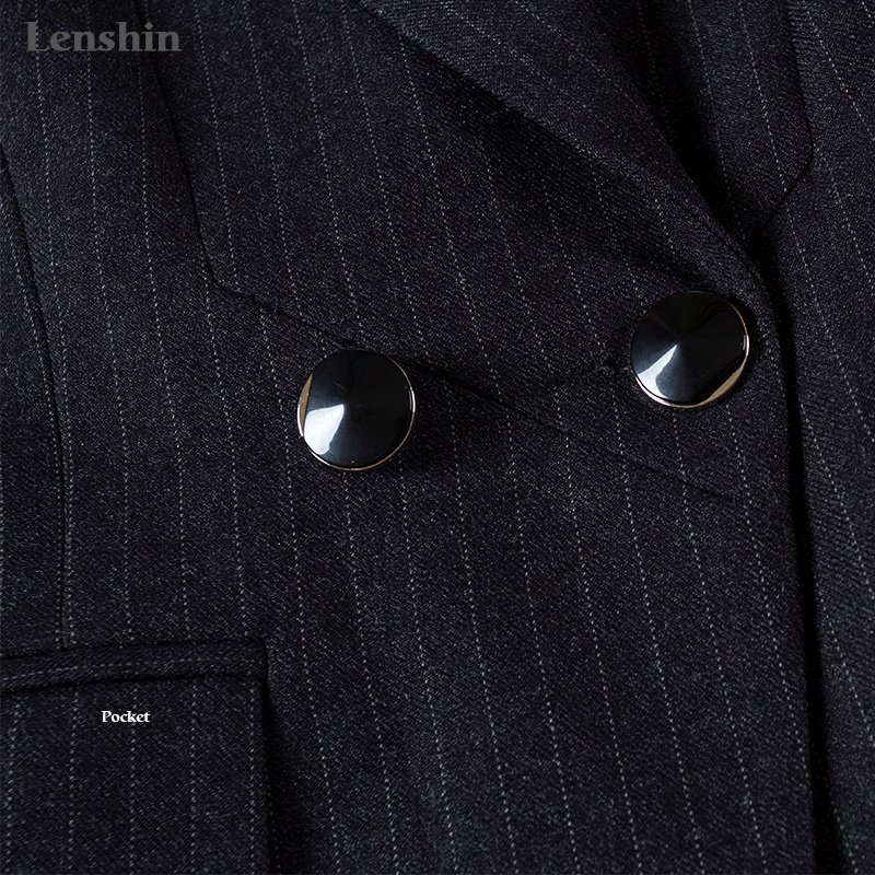 High Quality 3-Piece Set Black Soft Striped Pant Suits Office Lady Business Uniform Style Women's Formal Work Wear from China