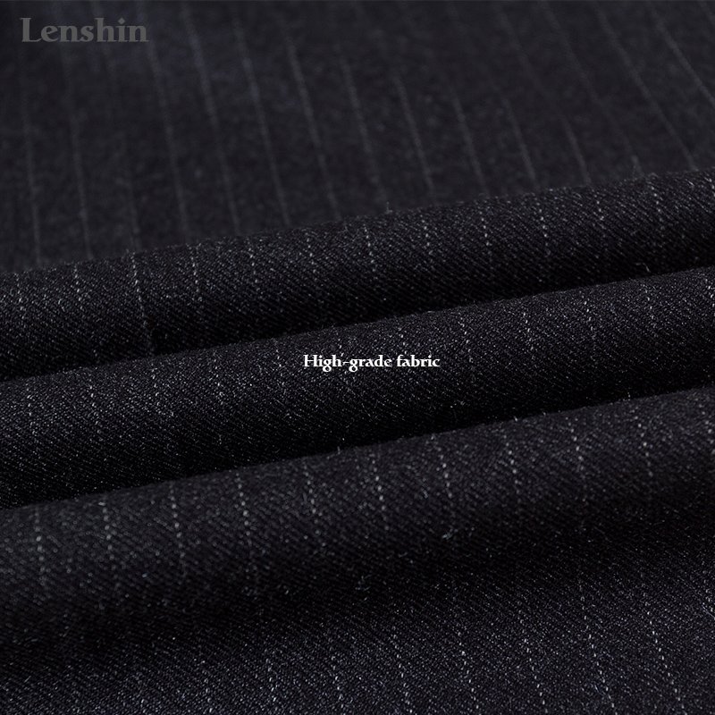 High Quality 3-Piece Set Black Soft Striped Pant Suits Office Lady Business Uniform Style Women's Formal Work Wear from China