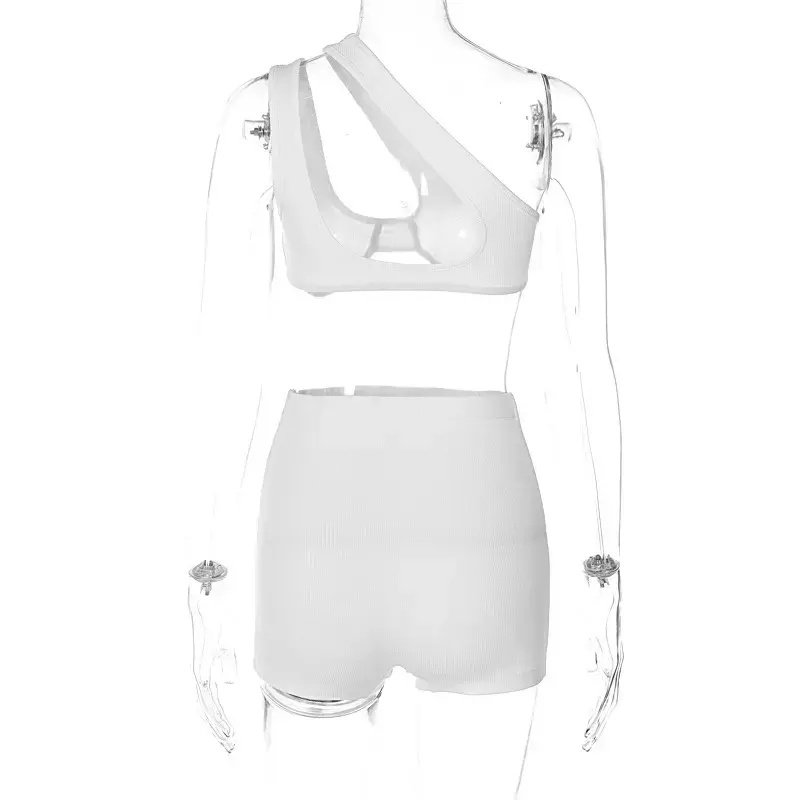 Hollow Out High Waist Crop Top Mini Pants Women'S Sets Tracksuits Sportsuits