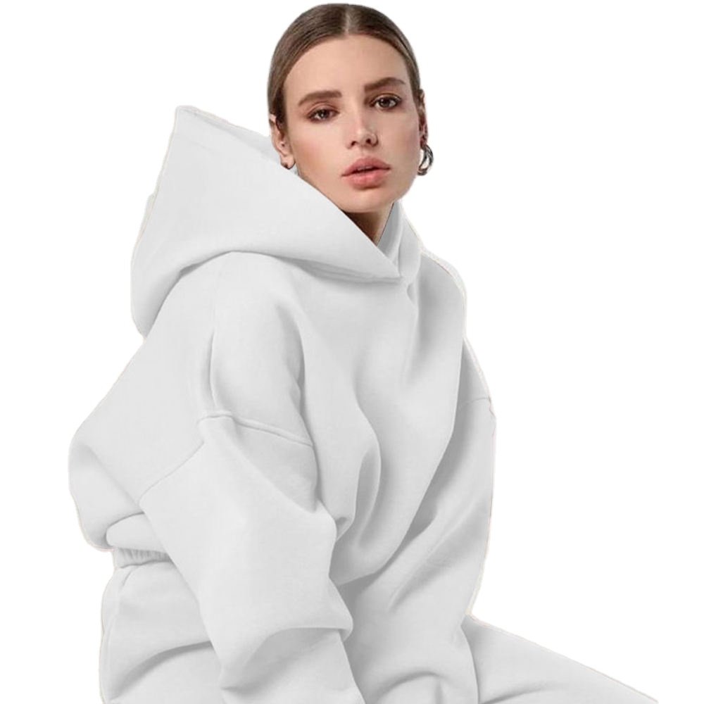 High quality customized logo two piece set for women's clothing sets large size sports pants hoodie women Sweat Pants Set