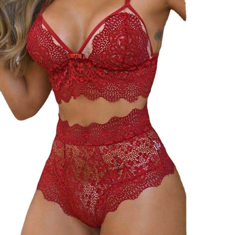 Women's Plus Size Lace Bra Set most popular Sexy Lingerie Backless Tank Top Sexy Panties and Bra Set