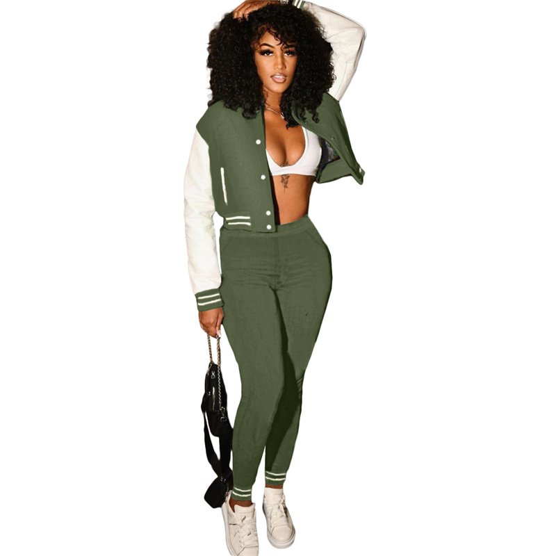 Trend Clothes Fall 2 Piece Set Versity Jacket Baseball Women Jogger Set Streetwear Tracksuits Baseball Jacket Women's Sets