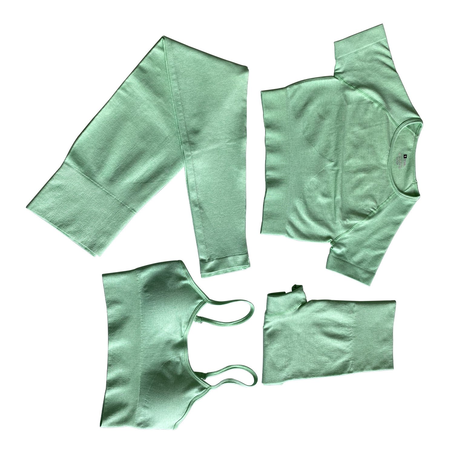Custom Gym Clothing Women 4pcs Seamless Yoga Activewear Set Gym Fitness Workout Yoga Sets