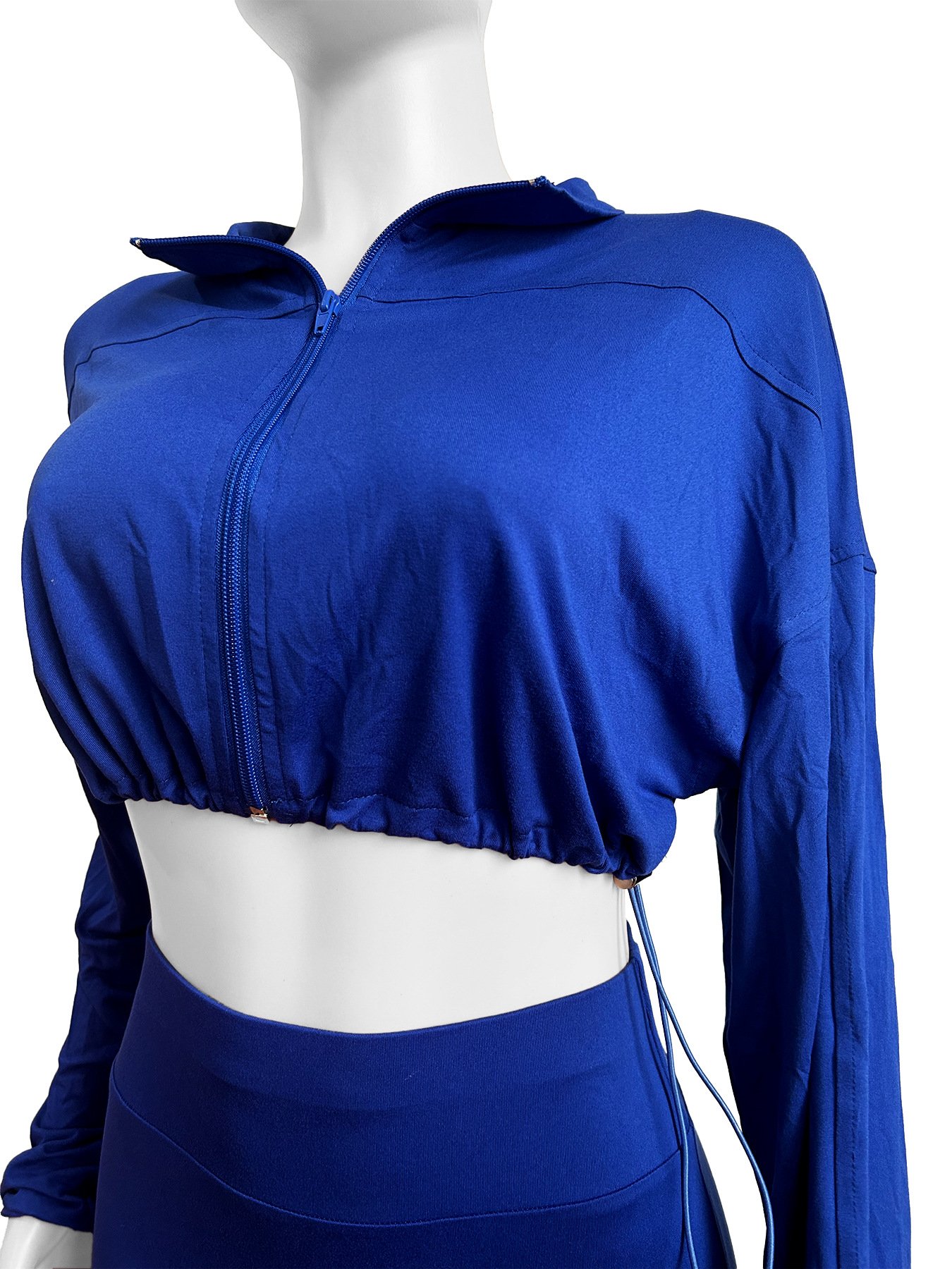 Fashion Custom Women's Two Piece Pants Set Fitness Training Wear Joggers Tracksuits Zipper Crop Top Gym Fitness Sets