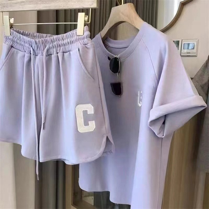Women Shorts Set Casual Solid Color Shorts Sweat Suits Sport Running 2 Piece Short Set women Outfits Matching Set