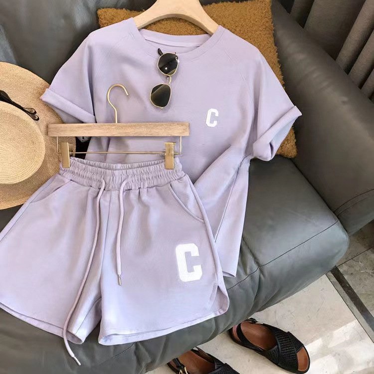 Women Shorts Set Casual Solid Color Shorts Sweat Suits Sport Running 2 Piece Short Set women Outfits Matching Set