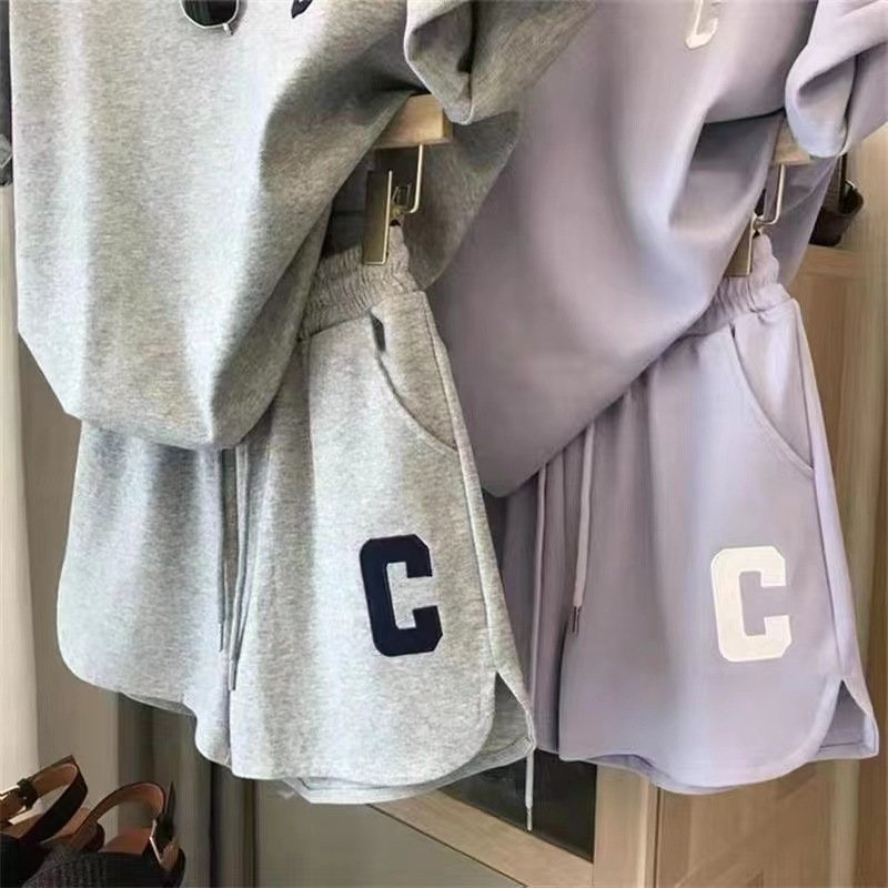 Women Shorts Set Casual Solid Color Shorts Sweat Suits Sport Running 2 Piece Short Set women Outfits Matching Set