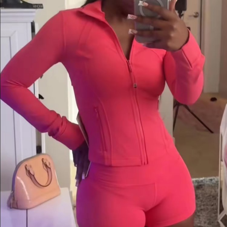 Lulu Set Custom logo Women outfits Workout Fitness Jogger 2 pieces Leggings Set Yoga Jacket flare pant Women Tracksuit Set
