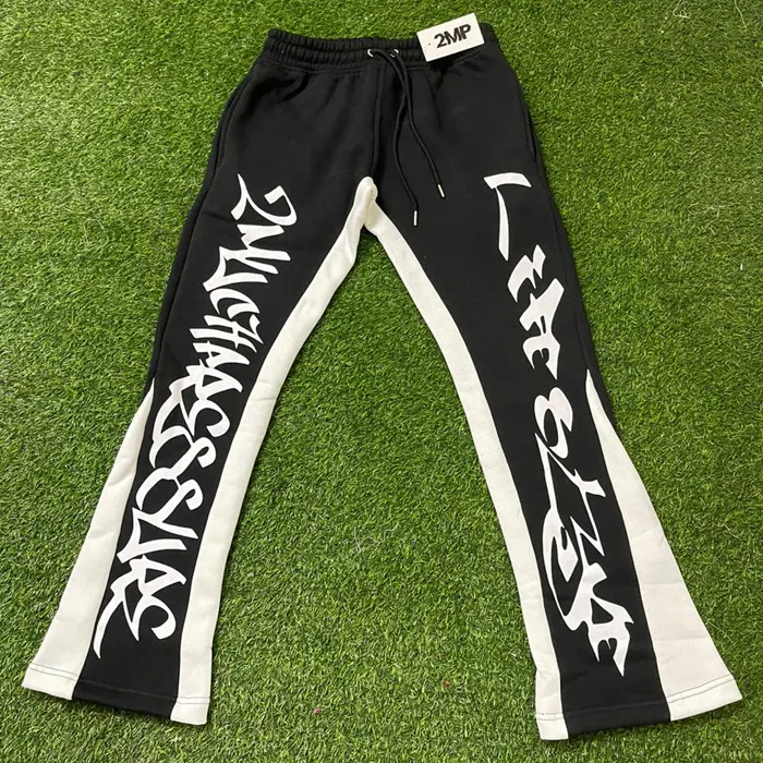Custom 3D Puff Print Sweatsuits 2Pieces Fleece Tracksuit Set Best Selling Products 2023 Flared Sweatpants And Hoodie Set women