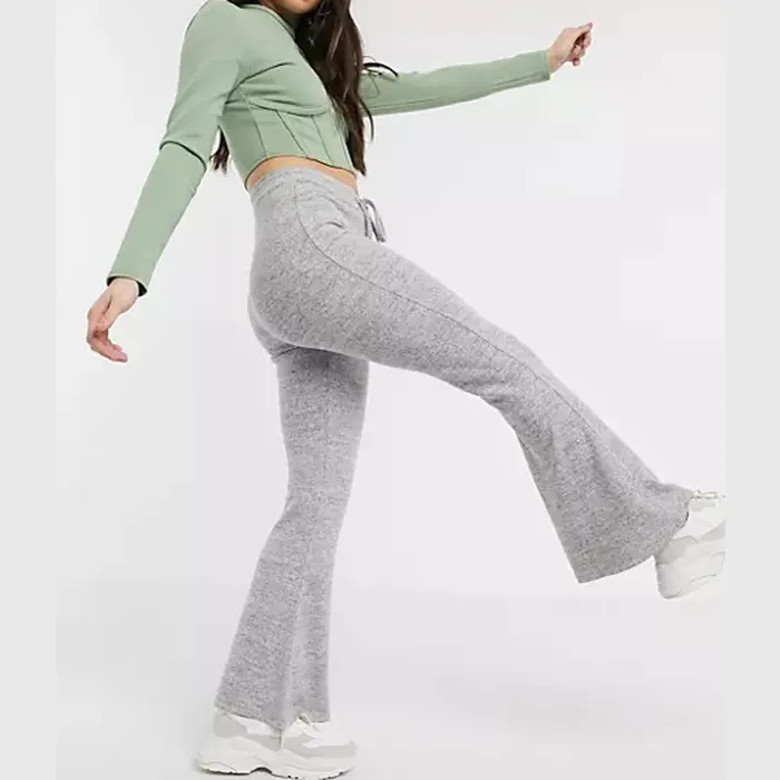 Custom 3D Puff Print Sweatsuits 2Pieces Fleece Tracksuit Set Best Selling Products 2023 Flared Sweatpants And Hoodie Set women