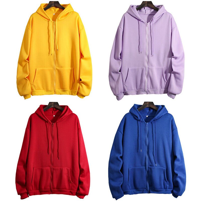 Best Selling 2023 Customized Women Long Sleeve Hooded Sweatshirt Ladies Baggy Zip Up Hoodies Jacket Hoody DIY