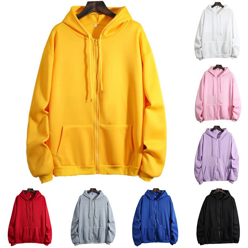Best Selling 2023 Customized Women Long Sleeve Hooded Sweatshirt Ladies Baggy Zip Up Hoodies Jacket Hoody DIY
