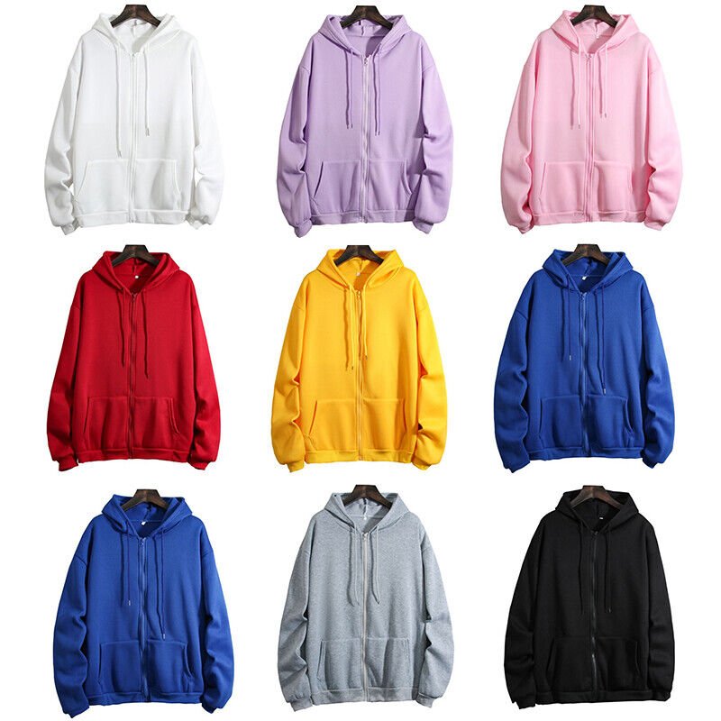 Best Selling 2023 Customized Women Long Sleeve Hooded Sweatshirt Ladies Baggy Zip Up Hoodies Jacket Hoody DIY