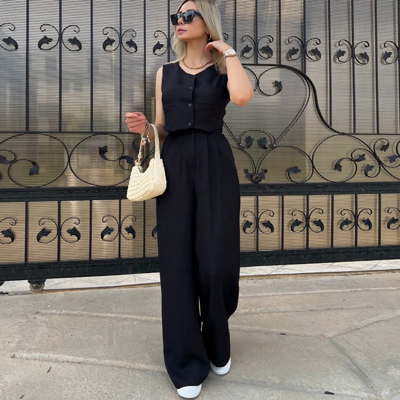 Boutique Wholesale 2024 Autumn New Fashion Short Tank Top Casual Commuter Pants Women's Set