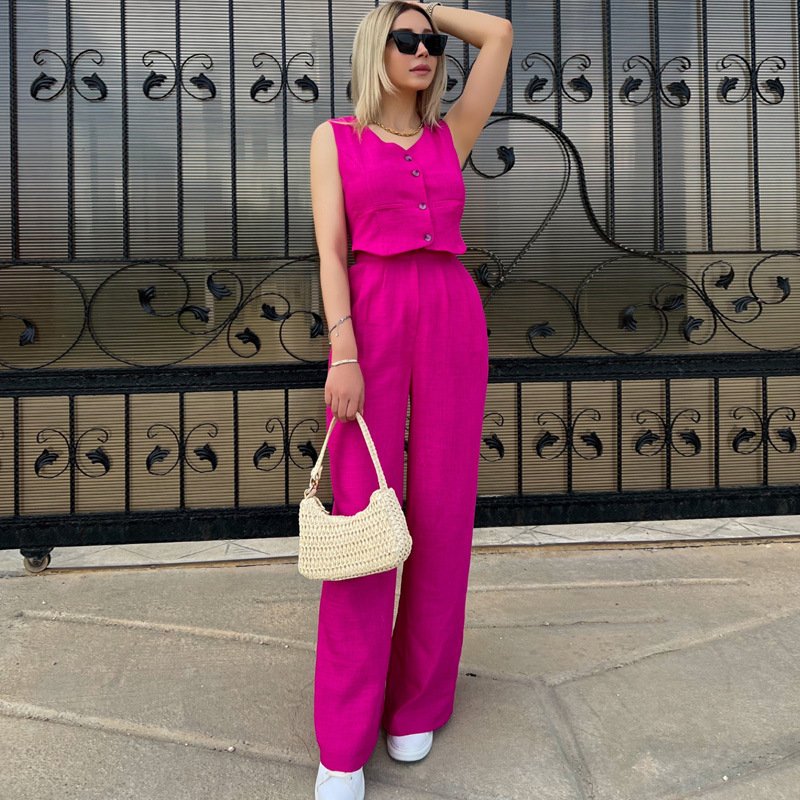 Boutique Wholesale 2024 Autumn New Fashion Short Tank Top Casual Commuter Pants Women's Set