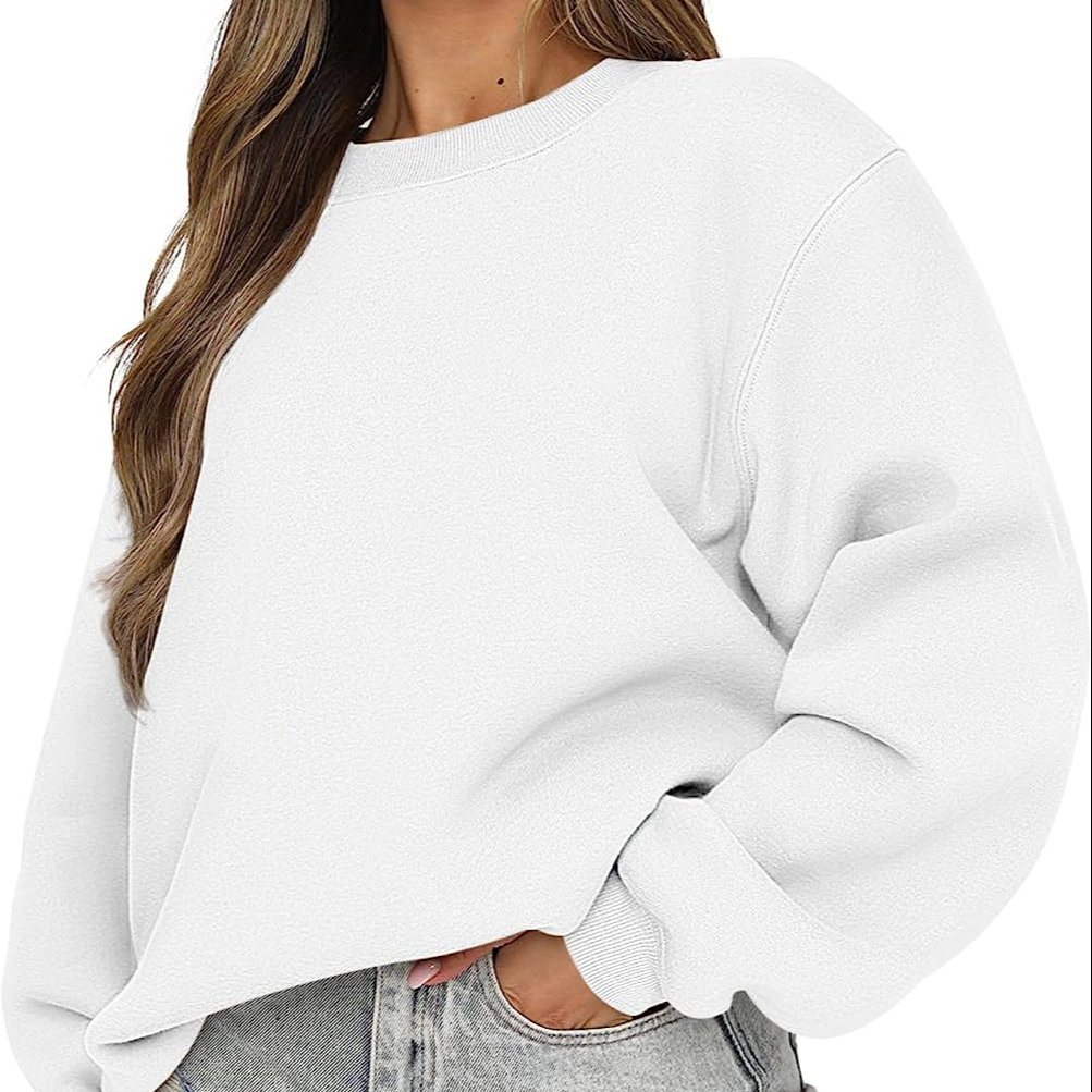 High Quality Women's Long Sleeve Sweatshirt Casual Crewneck Loose Fit Pullover Hoodie Fleece Fall Tops