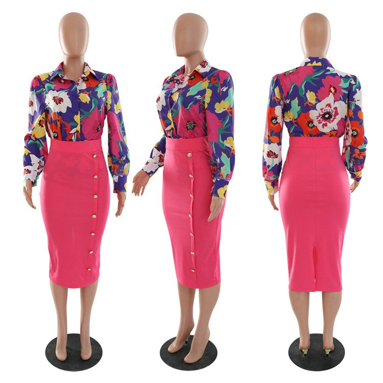 C0367-african 2 piece sets outfits boutique fall clothes women skirt suits for ladies office wear