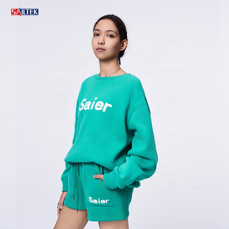Women's clothing 2024 Custom logo sportswear short sweat suits women's sets 2 piece sweatshirts and shorts sets for women