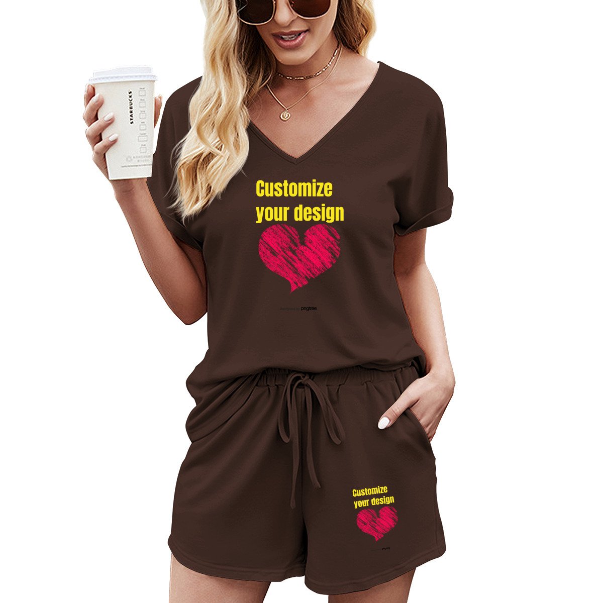 Custom design casual Clothes Sexy Show Anticlinal Shoulder Onesie Short Women's Sets Women Suit