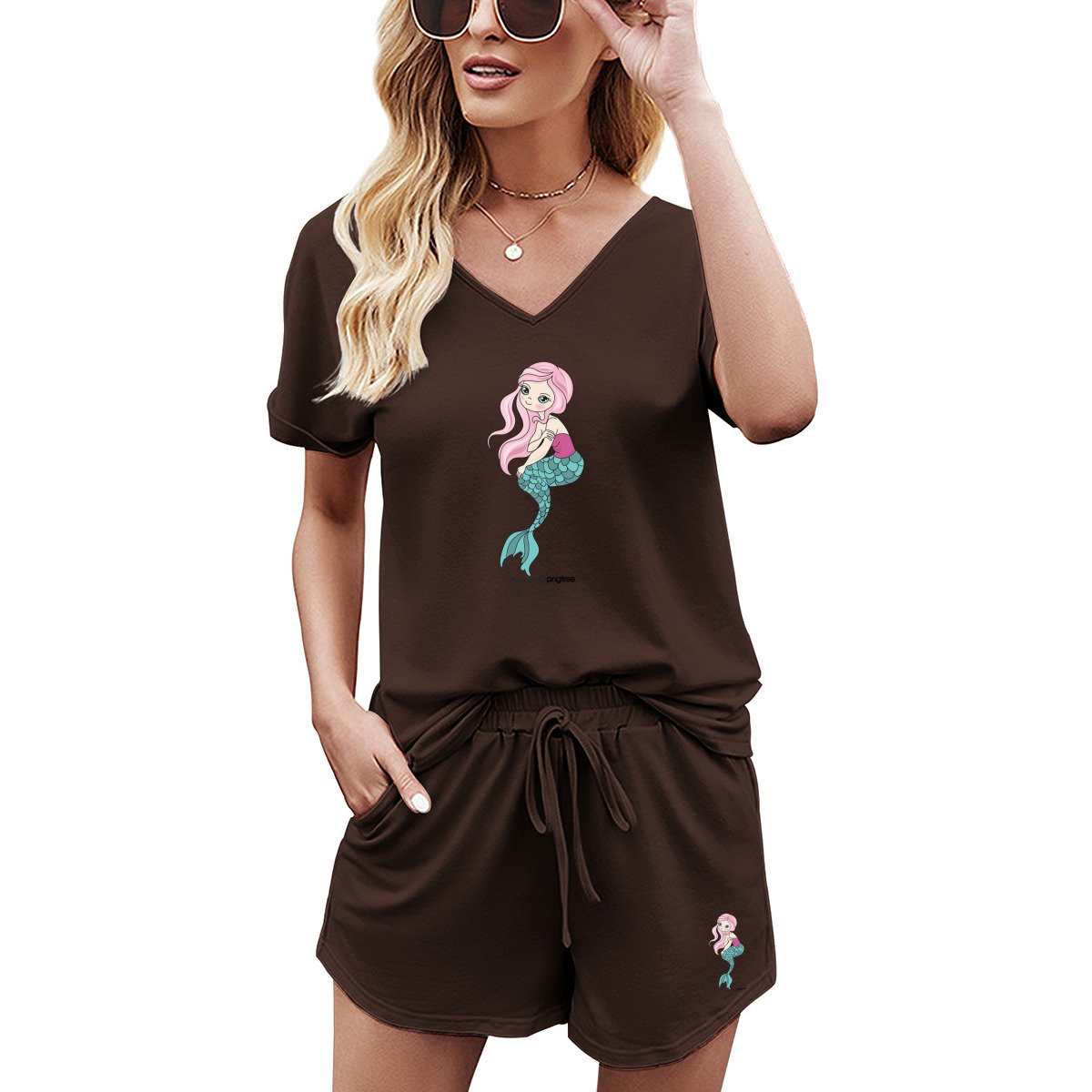 Custom design casual Clothes Sexy Show Anticlinal Shoulder Onesie Short Women's Sets Women Suit
