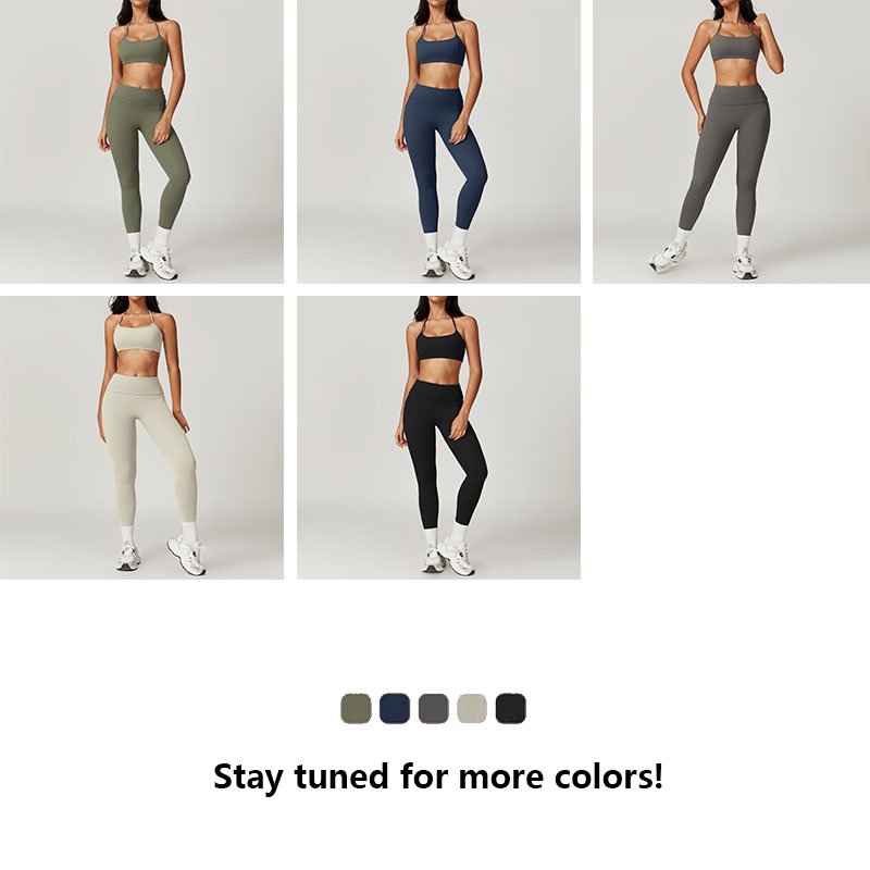 XW-TZ8791Wholesale Soft On-trend Three-dimensional Buttline Solid Color Sportswear Plus Size Gym Fitness Yoga Women's Sets