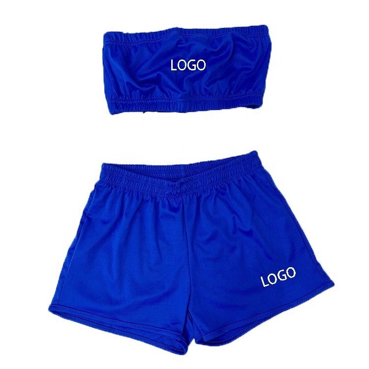 high quality custom woman fitness bra shorts set knit crop top two piece set cotton 95% spandex 5%stretchy trendy women's sets