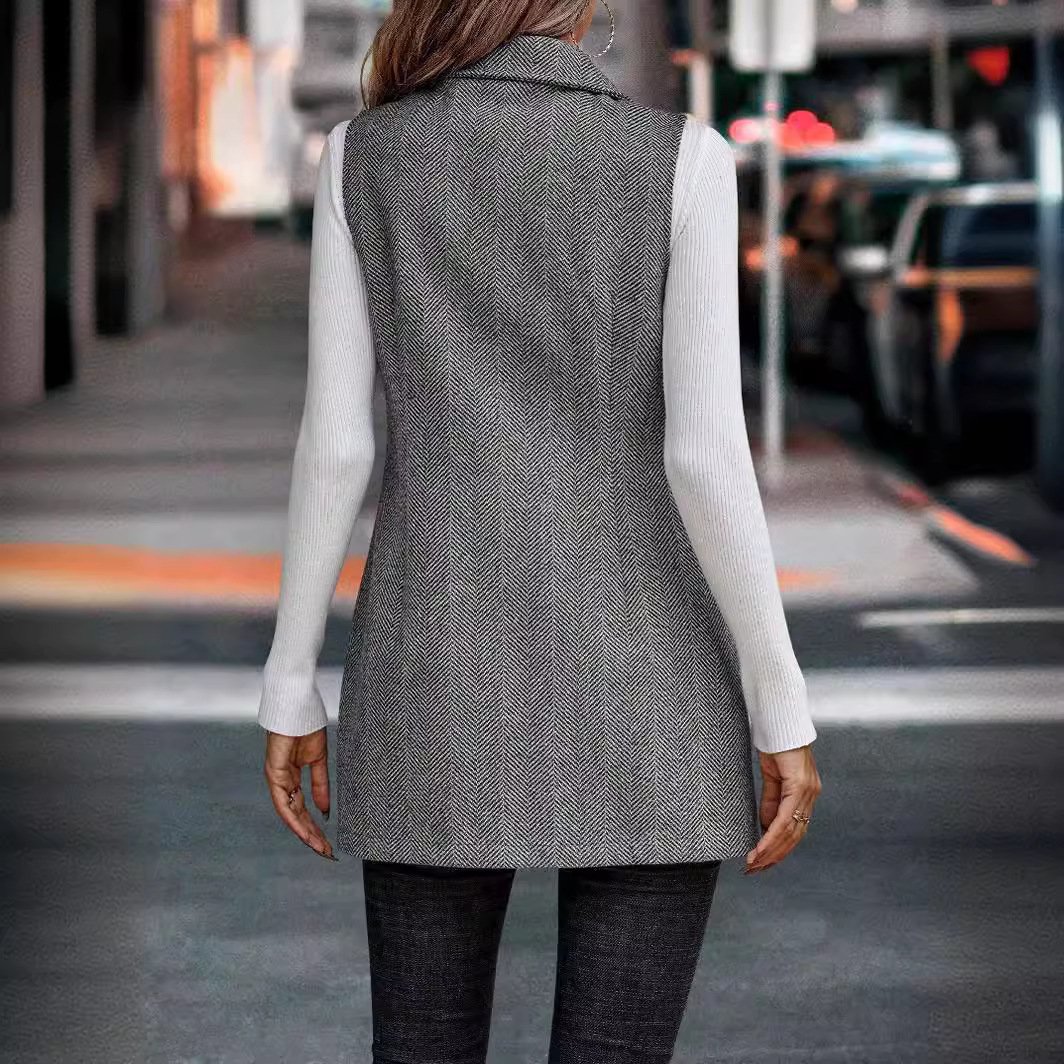 S-2XL Elegant Women's Vest Coat Summer Fashion New Sleeveless Suit Top