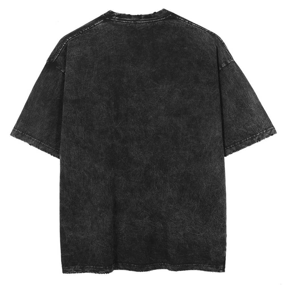 Wholesale Men's Distressed Vintage Cotton T-Shirt Custom Logo Printing Plus Size Vintage Style Set