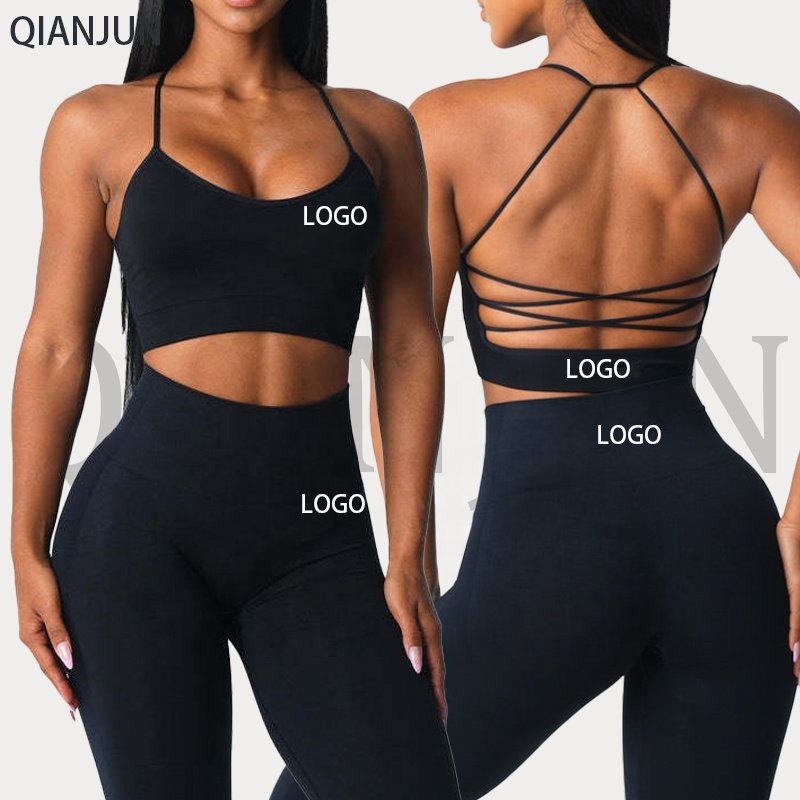 Hot Sales Famous Brand Pure Recycled Squeeze Tight Fitness Gym Nylon Sports Running Underwear Yoga Sports Bra