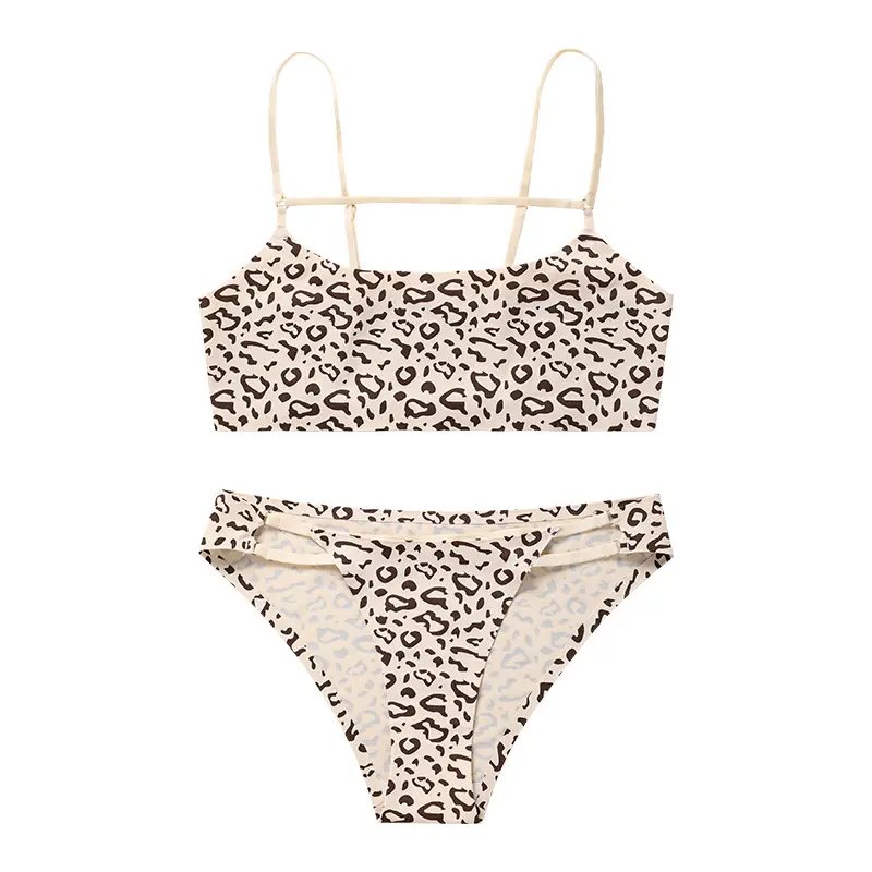 BS236 High Quality Custom Leopard Print Seamless Comfortable Breathable Women'S Sexy Bra and Panties Sets