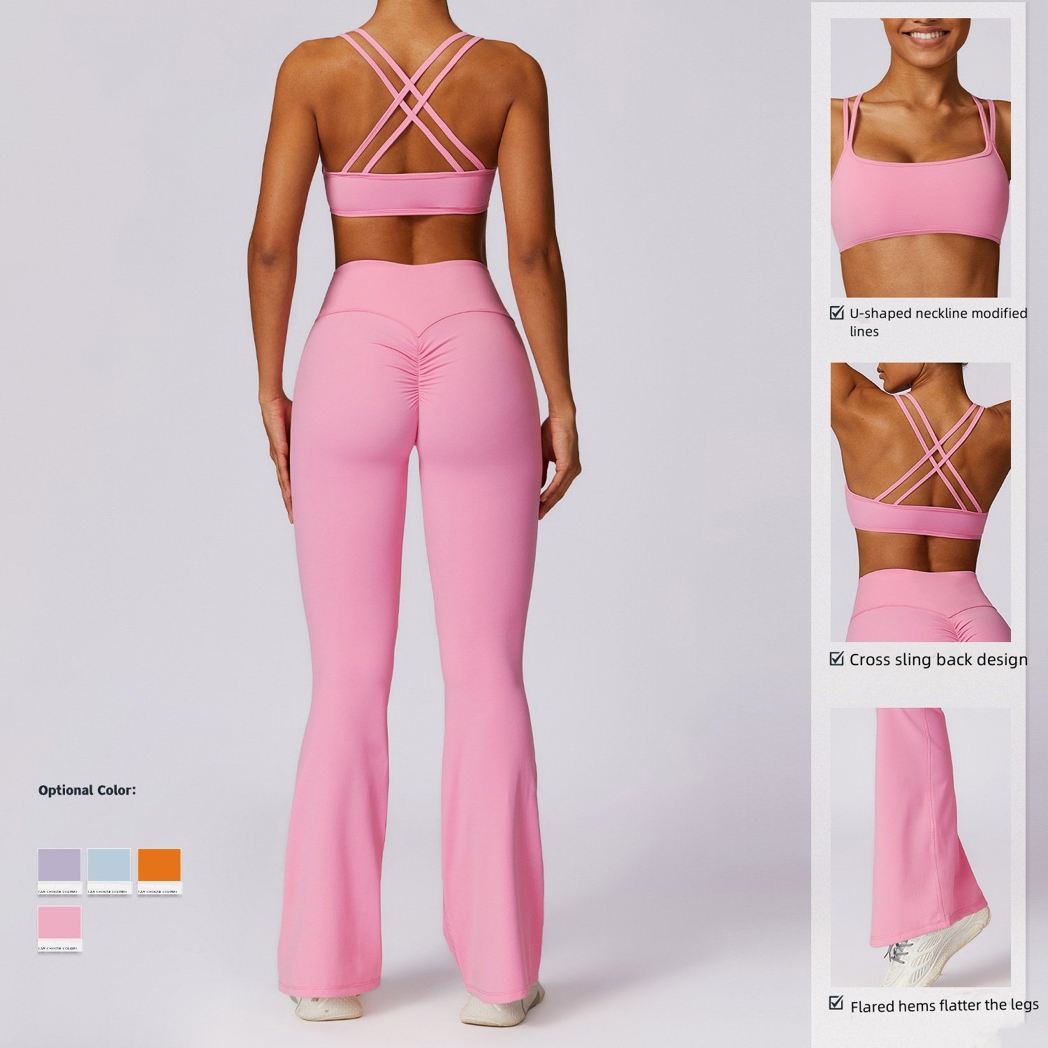 Women's Sets With Hollow Out Sportswear Top Bra High Waist Butt Lifting Leggings Suit 2 Piece Yoga Print logo Gym Fitness Sets
