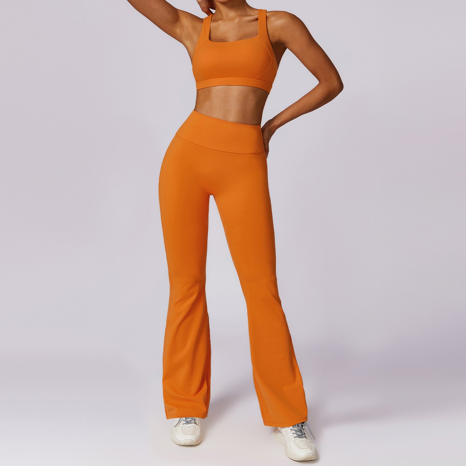 Women's Sets With Hollow Out Sportswear Top Bra High Waist Butt Lifting Leggings Suit 2 Piece Yoga Print logo Gym Fitness Sets